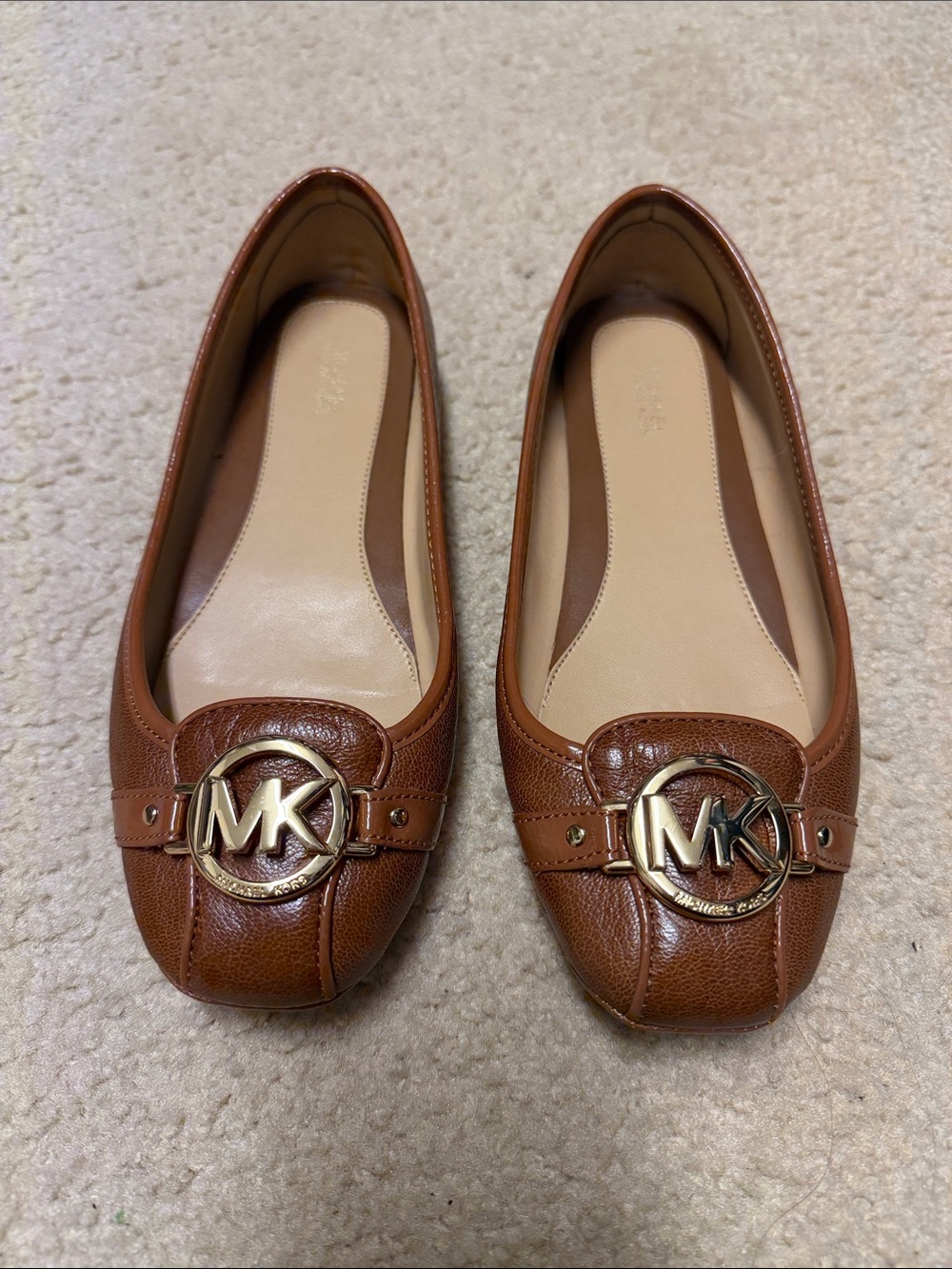 Michael Kors Brown Leather MK Logo Loafers